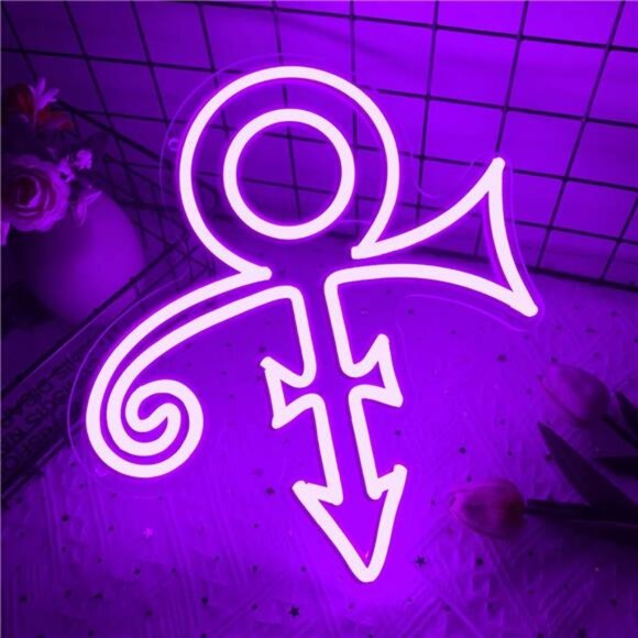 Prince Purple Rain LED Neon Love Symbol Sign Music Room Singer Musician Man Cave - Picture 3 of 7